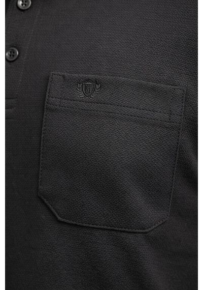 Classics Men Simenti Regular Fit Polo Yaka Uzun Kol Sweatshirt - 7566 Siyah