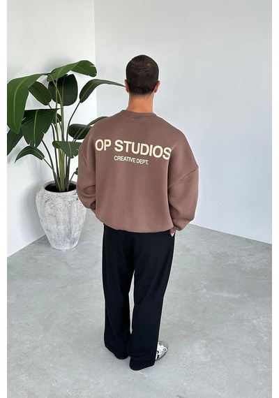 Açık Kahve Studios Creative Oversize Sweat Açık Kahverengi