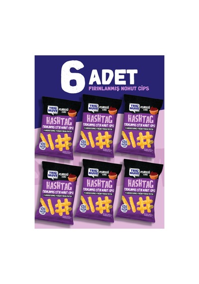 Hashtag Fırınlanmış Nohut Cipsi Barbekü Çeşnili 6 Adet Trio Move