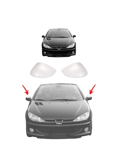 Peugeot 206 Uyumlu 1998 Ve Üzeri Krom Ayna Kapağı 2 Parça Paslanmaz Çelik