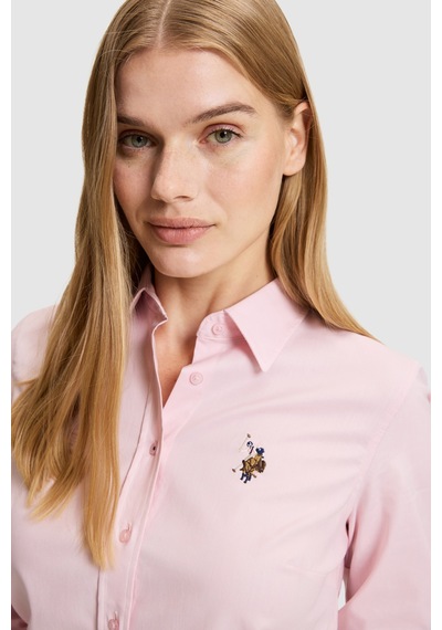 U.S. Polo Assn. Kadın Açık Pembe Uzun Kollu Basic Gömlek 50329503-vr078 Acık Pembe