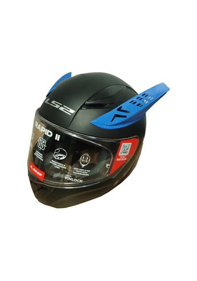 Motospartan Kask Boynuzu Mavi Yarışçı Tipi