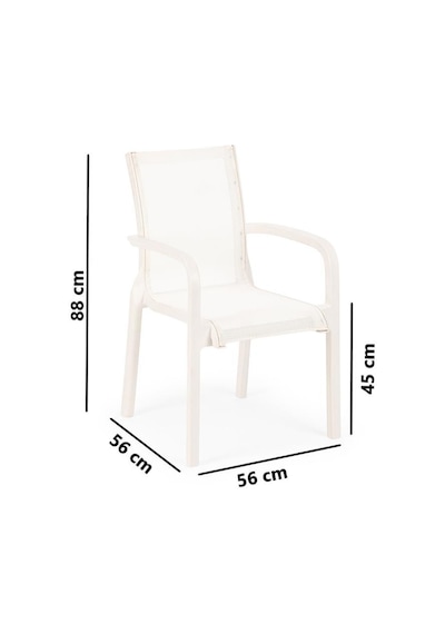 Omnipazar Sy-2528 Plastik Fileli Bahçe Koltuk Sandalye 4'lü Set Beyaz