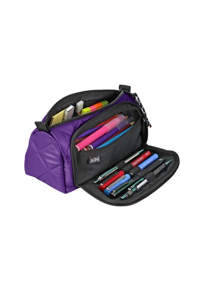 Jacbag Prime Xl Soft-çift Bölmeli Kapitone Kalemkutu Prime Xl Soft-mor renkli
