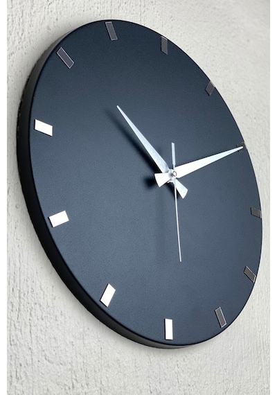 Makuse Model Modern Dekoratif Metal, Aynalı, Akar Sessiz Mekanizmalı, Duvar Saati 40 40cm Siyah-gümüş Siyah - Gümüş