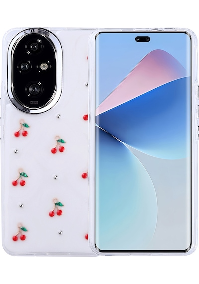 Honor 200 Kılıf Airbag Tasarımlı Simli Şeffaf Zore Kutup Kapak Kiraz