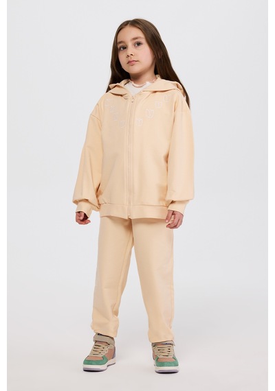 Panço Kız Çocuk Fermuarlı Somon Sweatshirt Pembe