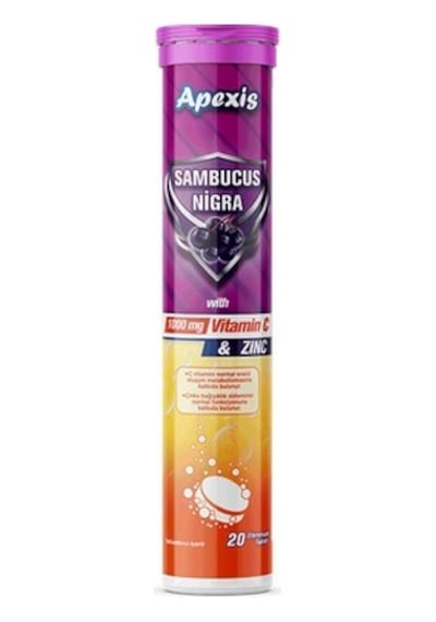 Apexis Sambucus C Vitamini 1000 Mg Çinko 20 Efervesan Tablet