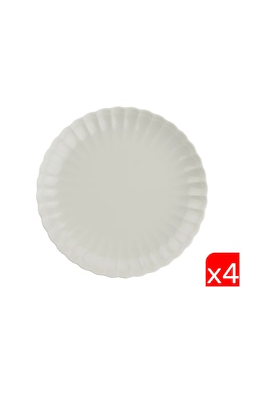 Kütahya Porselen Bone Luz Krem Servis Tabağı 27cm 4 Lü Çok Renkli