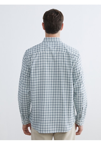 Lcwaıkıkı Classic Yeşil Regular Fit Ekose Gabardin Erkek Gömlek