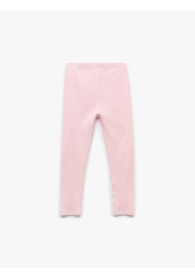 Koton Pamuklu Beli Lastikli Ribanalı Basic Pembe Kız Bebek Tayt 6wmg40016ak Pembe