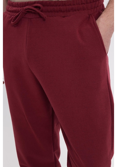 Tudors Erkek Regular Fit Klasik Kesim Beli Bağcıklı Jogger Cepli Lastikli Paça Bordo Eşofman Altı-41766 Bordo