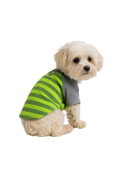 Kedi Ve Köpek Kıyafeti & Elbisesi Yeşil Gri T Shirt Xl