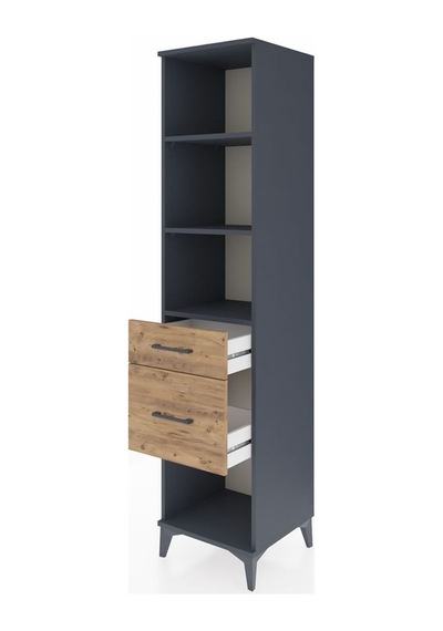 Hyperion Dolap 3 Raflı 2 Çekmeceli 44x44x195 Antrasit-çam Antrasit