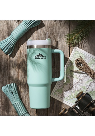 Kulplu Pipetli Termos - 900 Ml Turkuaz