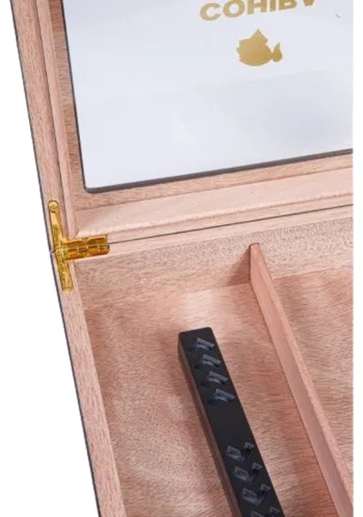 Cohiba Kahverengi Camlı Sedir Humidor Puro Kutusu - Tr9823