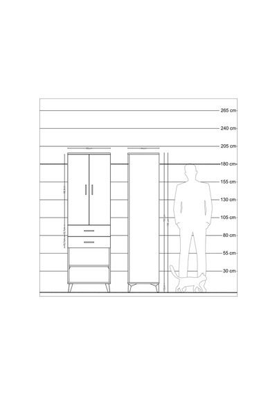 Hyperion Dolap 2 Raflı 2 Çekmeceli Tek Askılı 60x44x195 Aytaş... Aytaşı