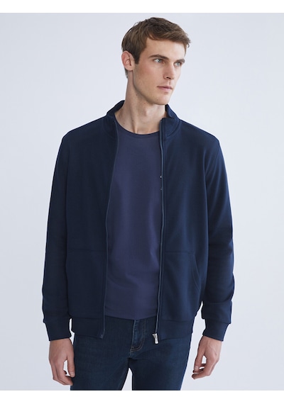 LC Waikiki Lc Waıkıkı Lacivert Dik Yaka Erkek Fermuarlı Sweatshirt