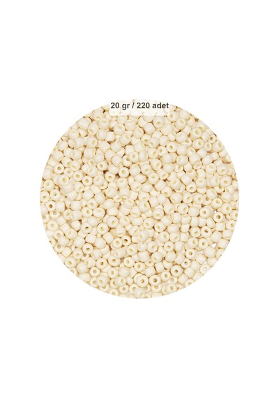 Beyaz Renk 4 Mm Yaklaşık 220 Adet/20 Gram Cam Boncuk Oya Yazma Bileklik Ve Kolye