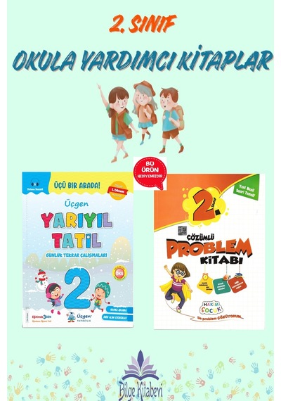 Üçgen 2.sınıf Yarıyıl Tatil Kitabı 1.dönem Konularını Kapsar - Çözümlü Problem Kitabı Hediyeli