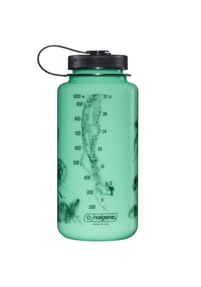 Nalgene Wide Mouth 32 Oz Suluk Matara 1 Litre Glowyld Jellyfish 682025-0031 Yeşil
