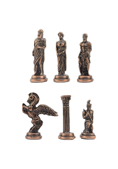 Metal Satranç Takımı/seti Büyük,pegasus, Antik Ve Düz Mermer Desenli Satranç Tahtası