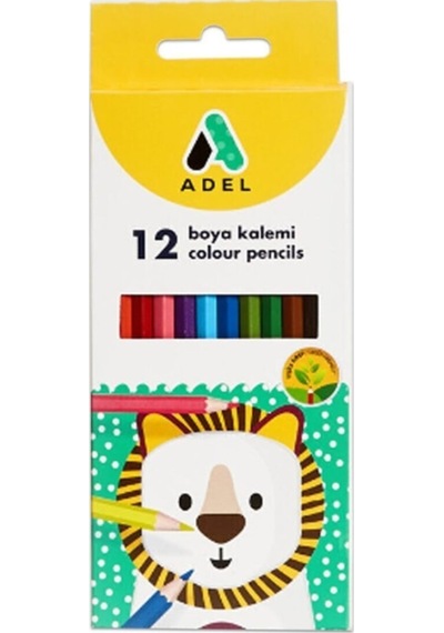 12'li Boya Kalemi, 12 Renk Uzun Kuru Boya Kalemi No-color
