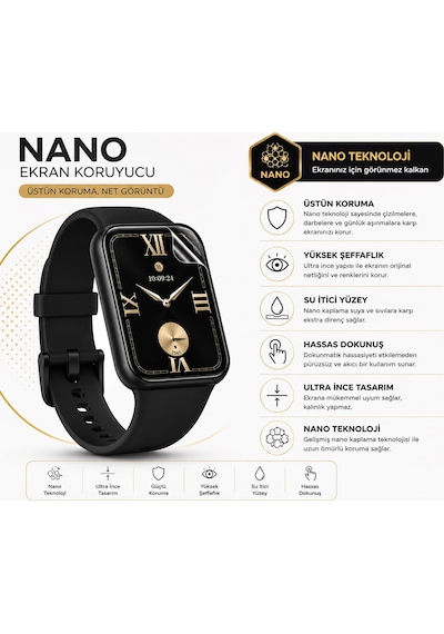Xiaomi Smart Band 10 Pro Uyumlu 3 Adet Şeffaf Ultra Koruyucu Nano Jelatin