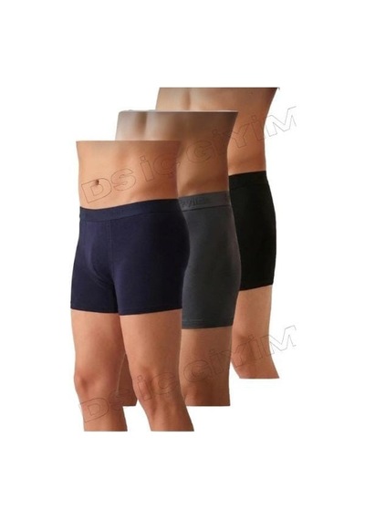 Yıldız Çamaşır 38,40,42 Erkek Modal Likralı Siyah, Lacivert, Füme Boxer 3 Adet Çok Renkli