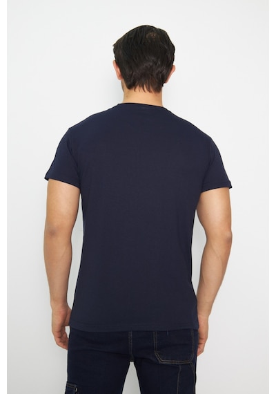 T-shirt Bisiklet Yaka Kısakol %100 Pamuk Cepli Lacivert