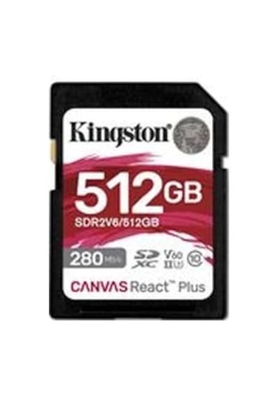 Kingston Sdr2v6-512gb Canvas React Plus Sdxc Uhs-ıı 280r-150w U3 V60 For Full Hd-4k Sd Hafıza Kartı