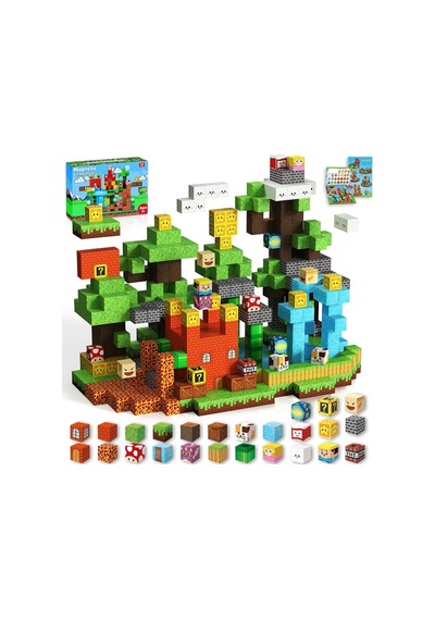 Manyetik Yapı Blokları Mario Adventure Teması 150 Parça, 3 Yaş Ve Üzeri Çocuklar İçin Eğitici Stem O