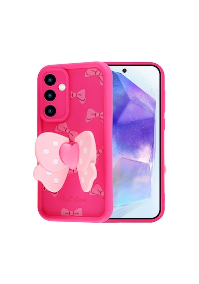 Zore Galaxy A35 Kılıf Kamera Korumalı Figür Tasarımlı Ogaa Kapya Kapak - Koyu Kahve