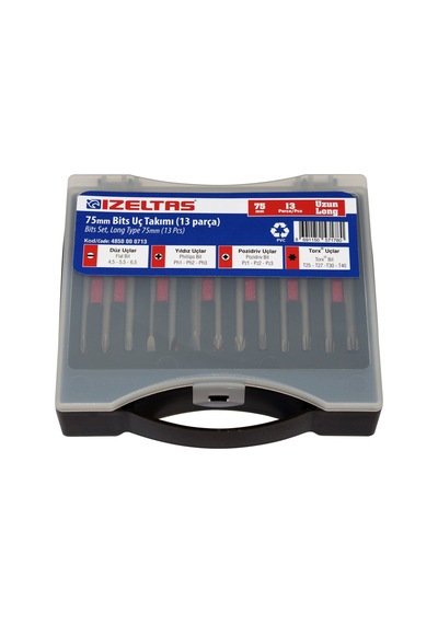 İzeltaş 75 MM Uzun Bits Uç Takımı 13 Parça