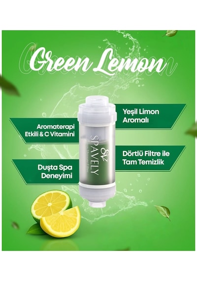 Spavely Duş Filtresi Yeşil Limon Esanslı - Klor Ve Kireç Karşıtı, Kokulu, C Vitaminli 150 Gr