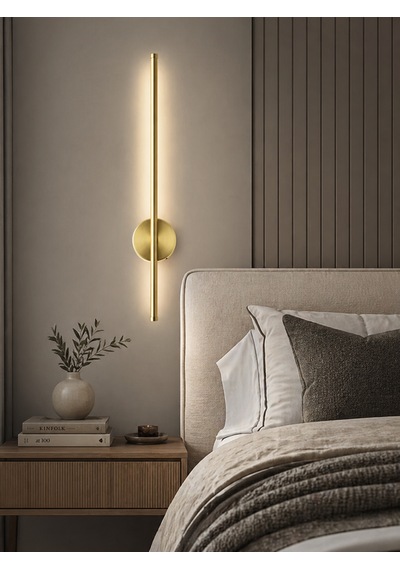 Flame Sarjlı Led Aplik 8w 3200k Gün Işığı 75cm Duvar Tipi /tablo Dekoratif Işık Gold