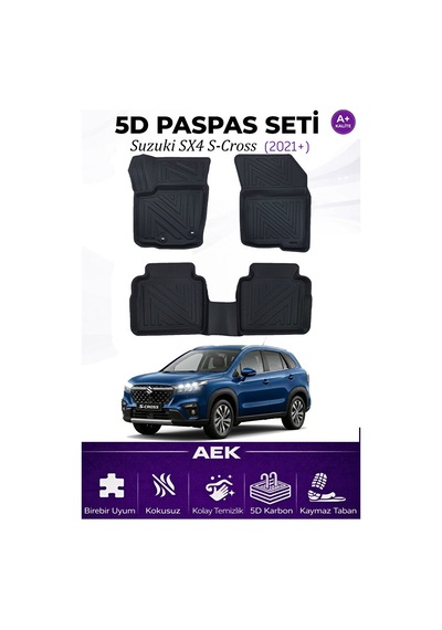 Suzuki Sx4 S-cross 2021+ Araca Özel Havuzlu "karbon" Paspas Takım