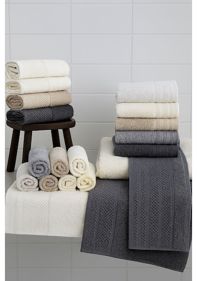 Softure 3 Lü El Yüz Havlusu Günlük Kullanım 50x90 Cm Yumuşak, Dayanıklı Bej Tonlar Bej Tonlar