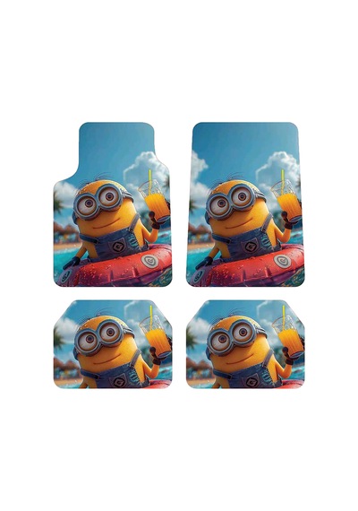 Oem Minions Havuz Keyfi Tasarımlı Dijital Baskılı 4 Parça Üniversal Halı Paspas Seti