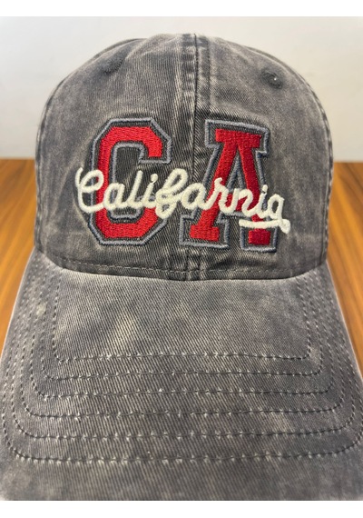 Hamze Vintage Yıkamalı Eskitme Model İthal Nakışlı Unisex Cap Şapka Gri