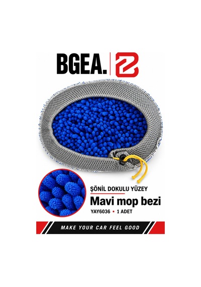 Bgea Mavi Şönil Dokulu Yedek Mop Bezi İpli Sabitlemeli 1 Adet