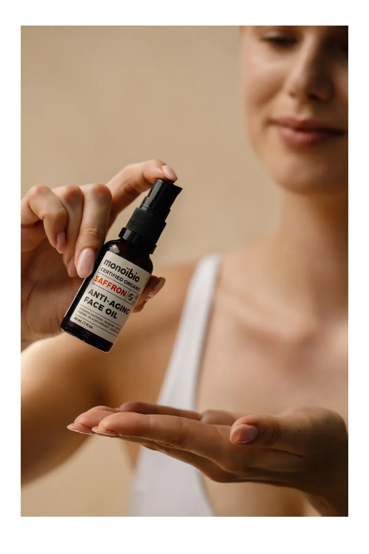 Monoibio Saffron Organik Yüz Bakım Yağı -  Kolajen Yapısı Güçlendirici Serum 30 Ml