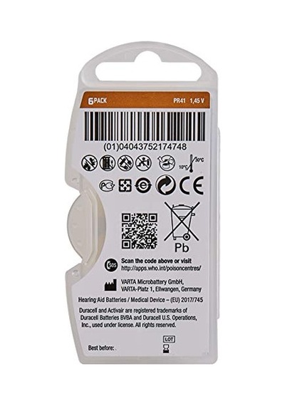 Ayrex 312 Numara Işitme Cihazı Pili 10 Paket X 6 Adet 60 Adet Pil