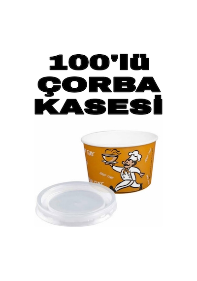 Kapaklı Karton Çorba Kasesi 100 Adet Kapaklı Karton Çorba Kasesi 100 Adet