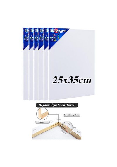 Brons Gerdirme Apartlı Arkadan Zımbalı Tuval 6 Adet 25 x 35 CM