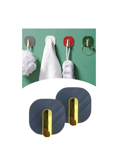 2li Yapışkanlı Retro Askılık Dolap Kapak Kulpu Gri Bx40 Renkli