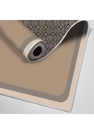 Dijital Kaymaz Yıkanabilir Banyo Mutfak Salon Paspas Halısı Trend Modern Al4002 krem