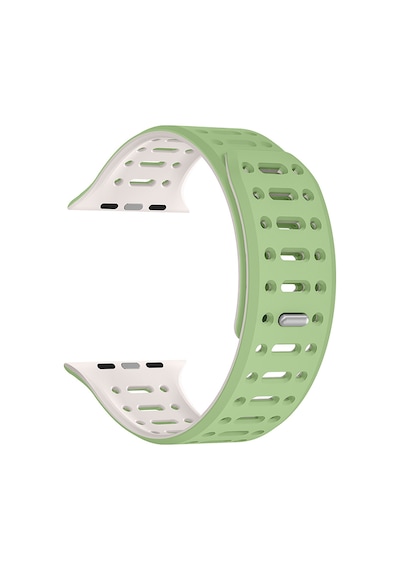 Mobilteam Watch 7 41mm Uyumlu Krd-124 Silikon Kordon Strap Kayış-açık Yeşil-starlight