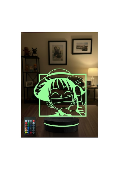 One Piece Luffy 3d Led Gece Lambası Rgb Kumandalı Anime Masa Lambası Dekoratif Gece Işığı