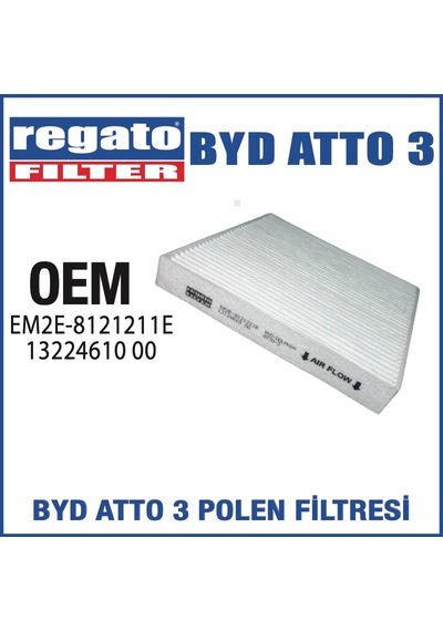 Regato Filter Byd Atto 3 Polen Kabin Filtresi Oem Kalitesinde